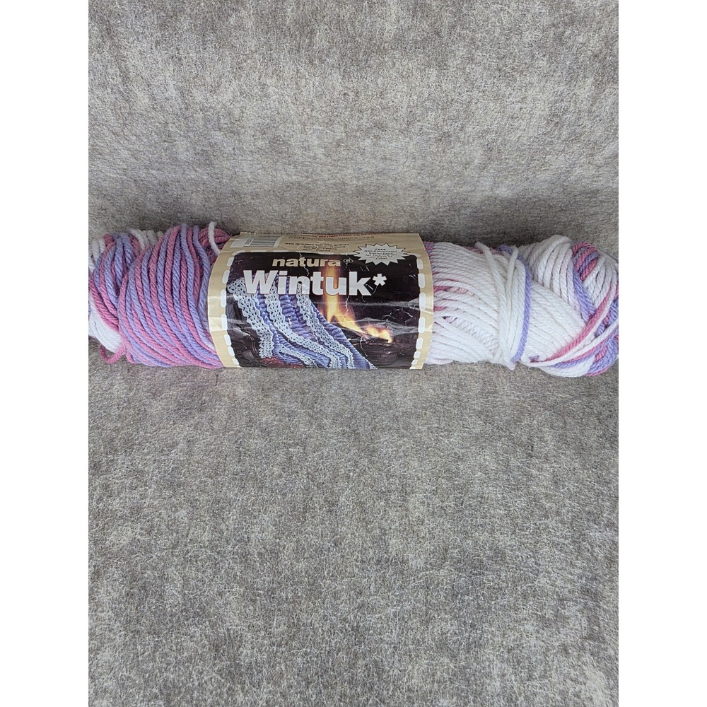 Vintage Natura Wintuk 963 Mauve Ombre Stripes  4Ply Orlon Acrylic 2.4 oz.‎ Yarn